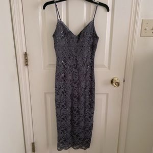 Windsor Gray Lace Sequined Dress